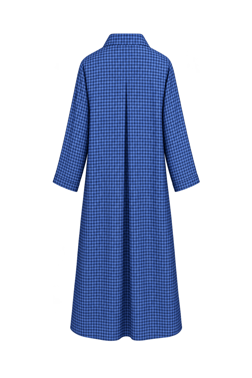 1980s Cobalt Blue Synthetic Midi Dress - Back View