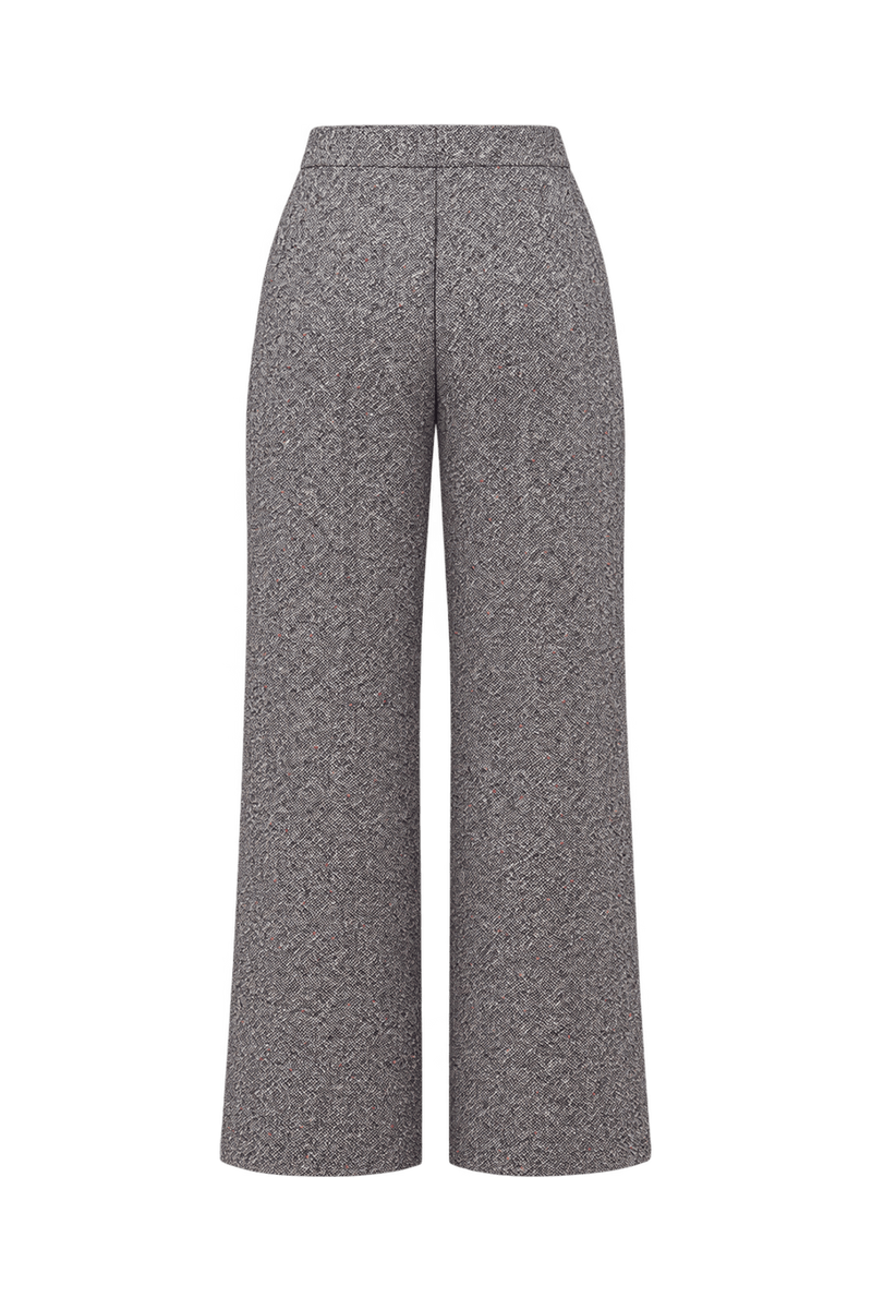 1960s Salt-and-Pepper Grey Woven Pants - Back View