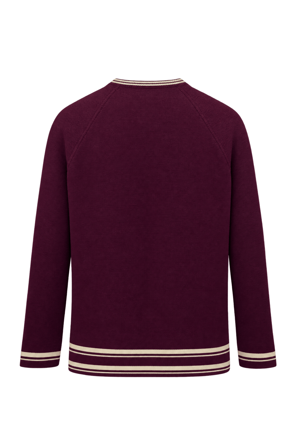 1960s Deep Burgundy Knit Cardigan - Back View
