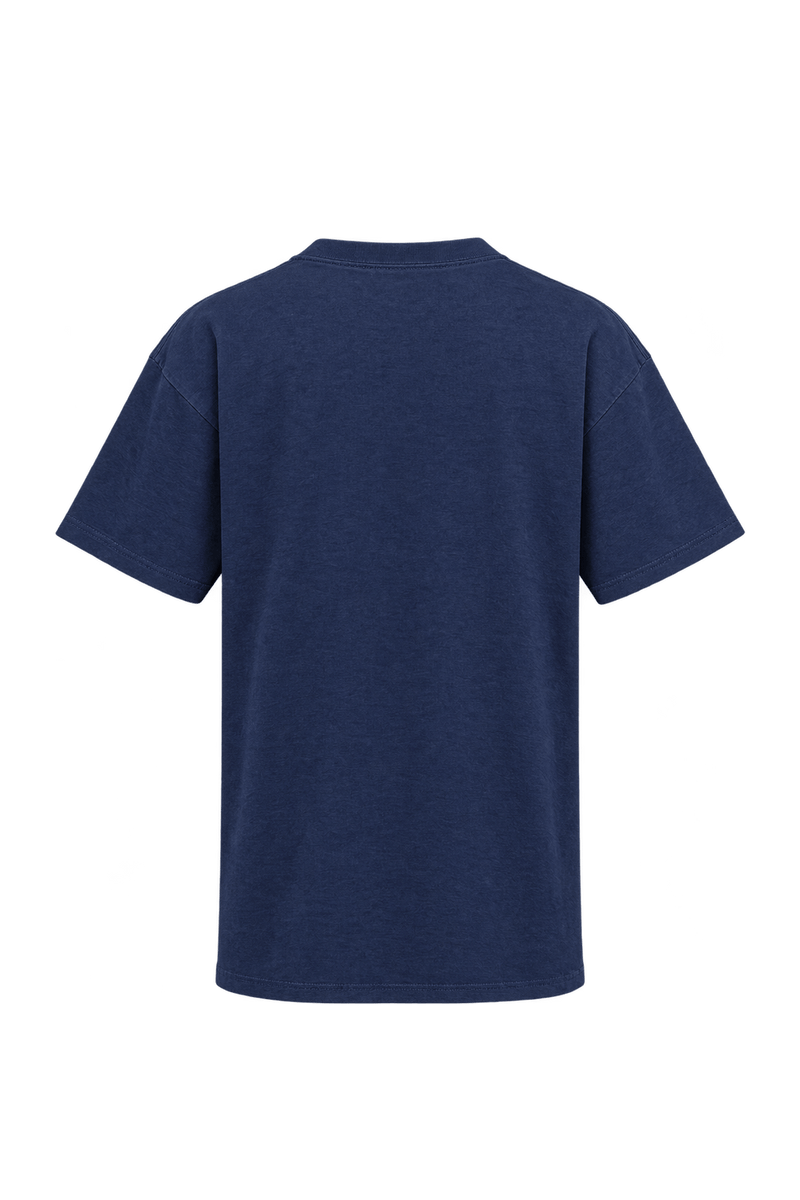 1990s Navy Blue Cotton Jersey T-Shirt - Back View