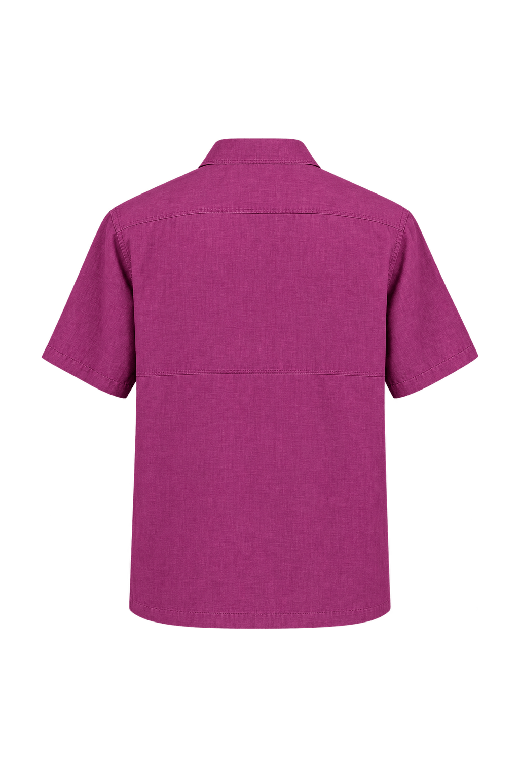 1990s Deep Magenta Purple Woven Button-Down Shirt - Back View