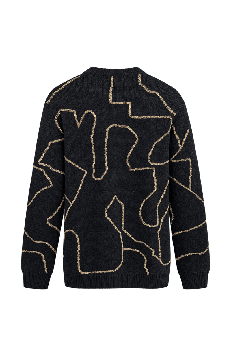 1980s Black Knit Sweater - Back View