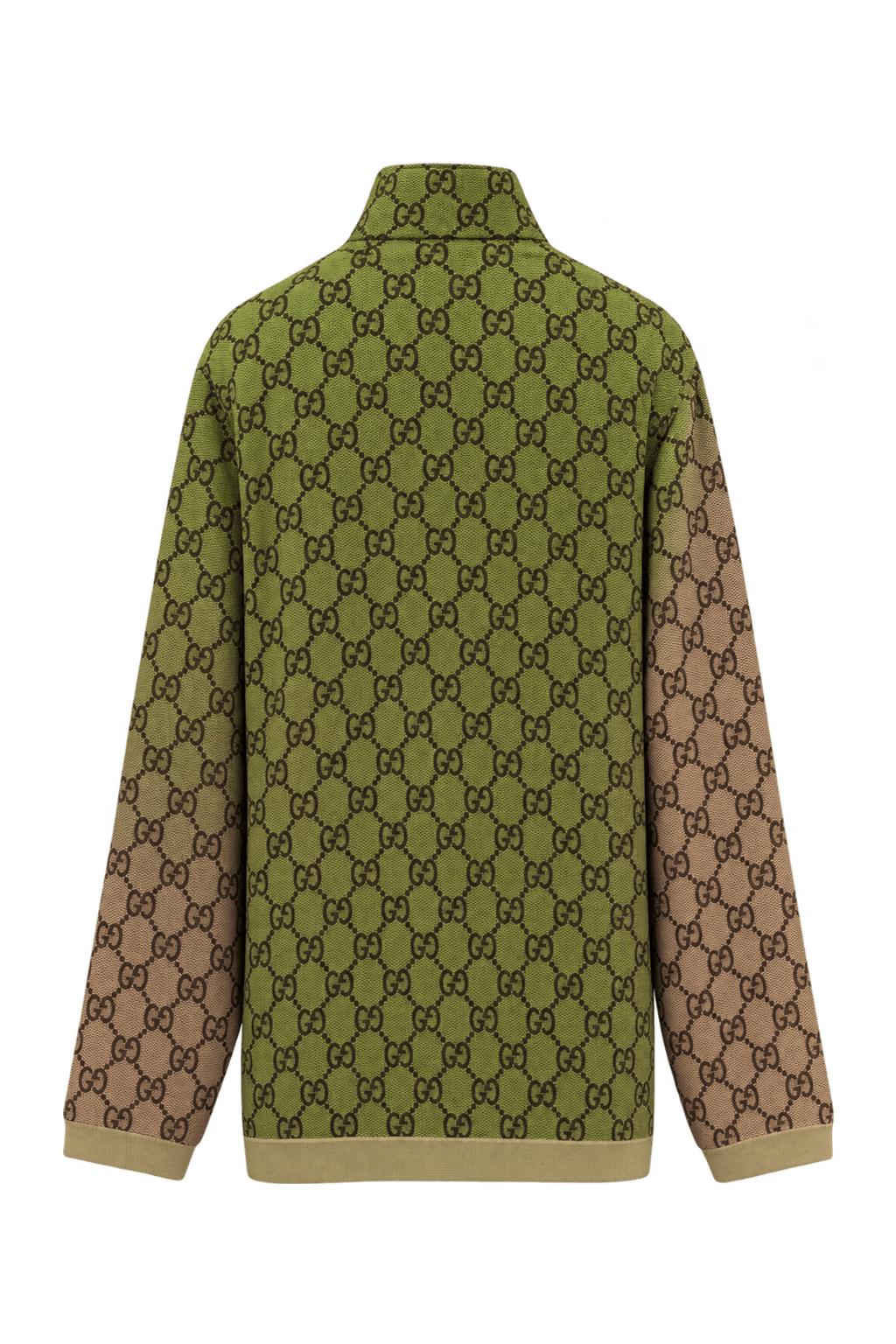 1990s Tan and Brown Synthetic Knit Jacket - Back View
