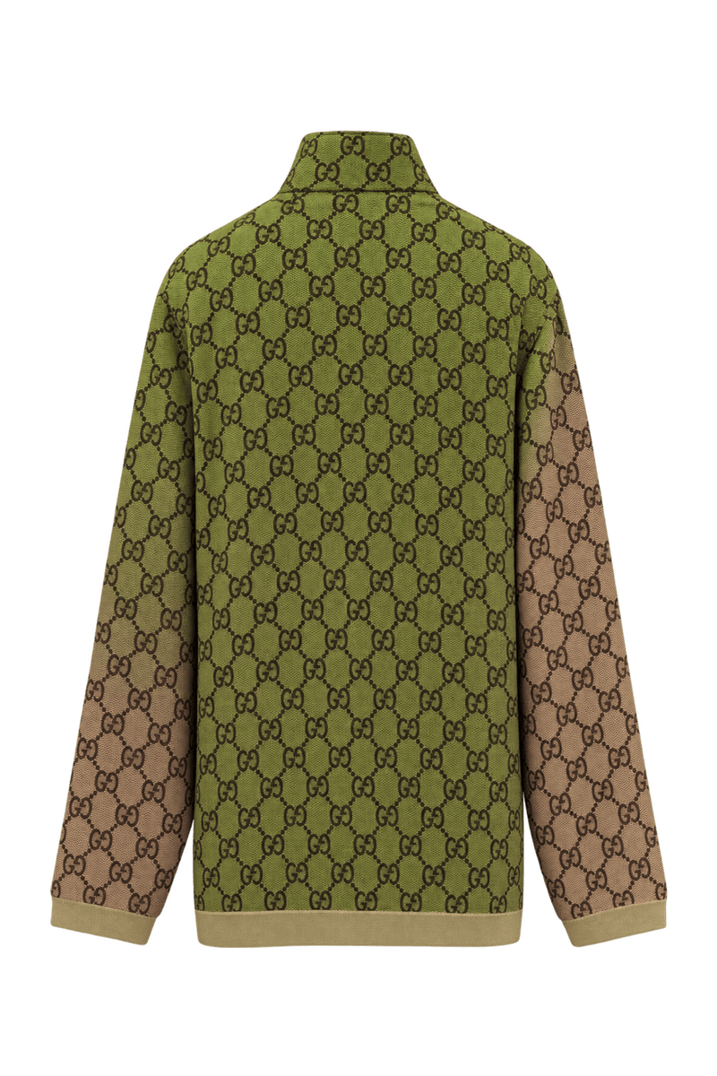 1990s Tan and Brown Synthetic Knit Jacket - Back View