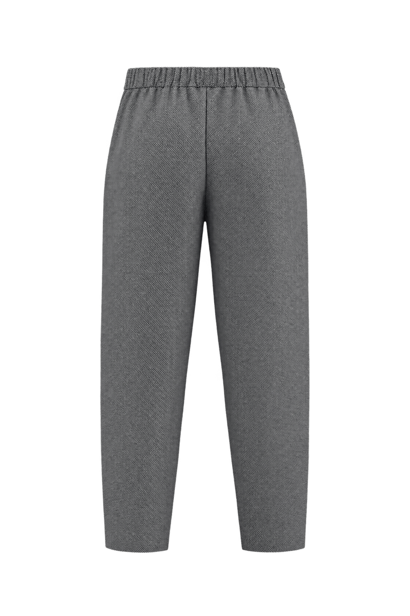 1980s Black and White Woven Pants - Back View