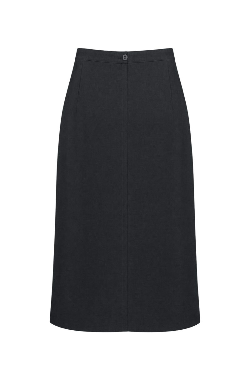 1990s Black Woven Skirt - Back View