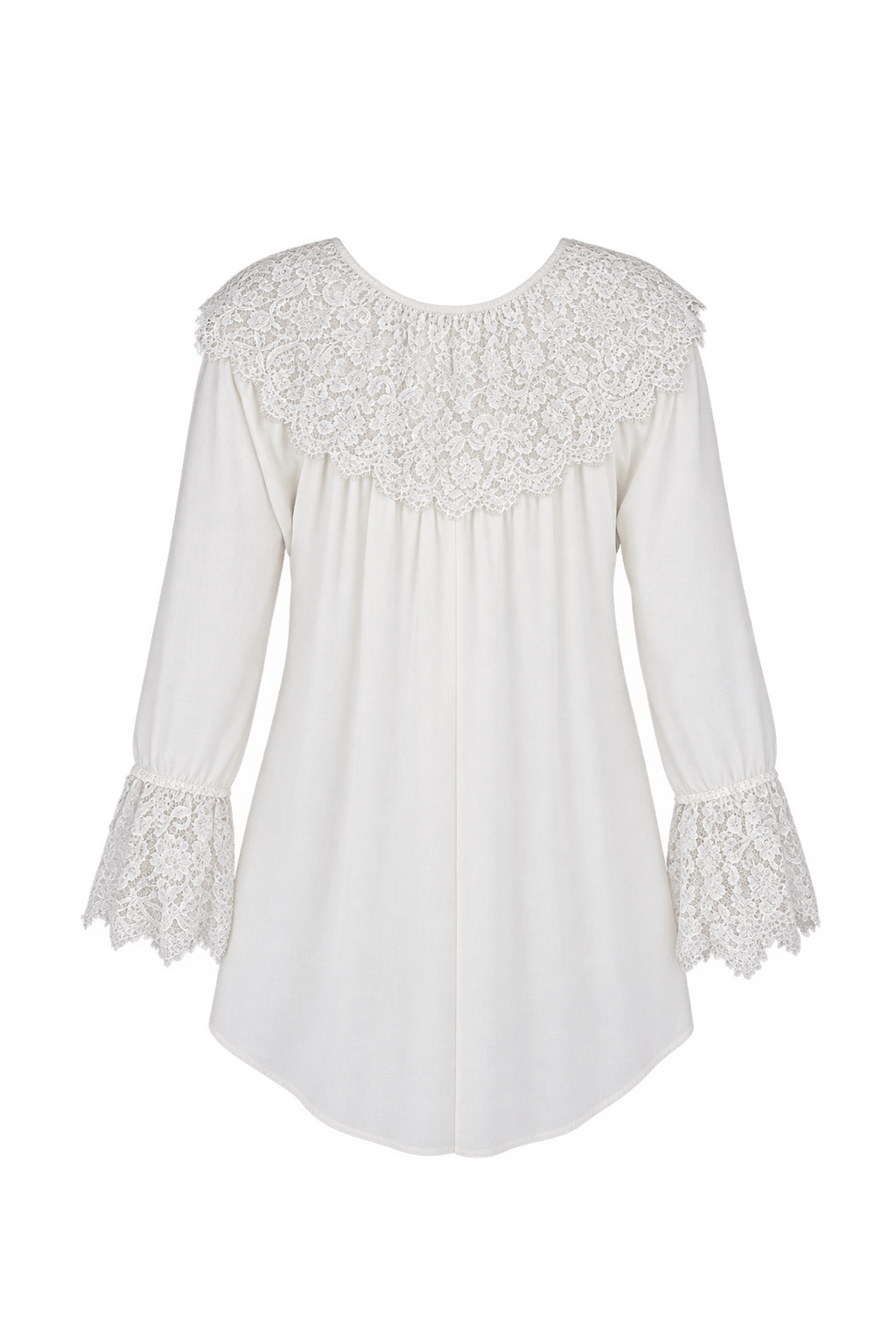 1970s Ivory White Lightweight Dress - Back View