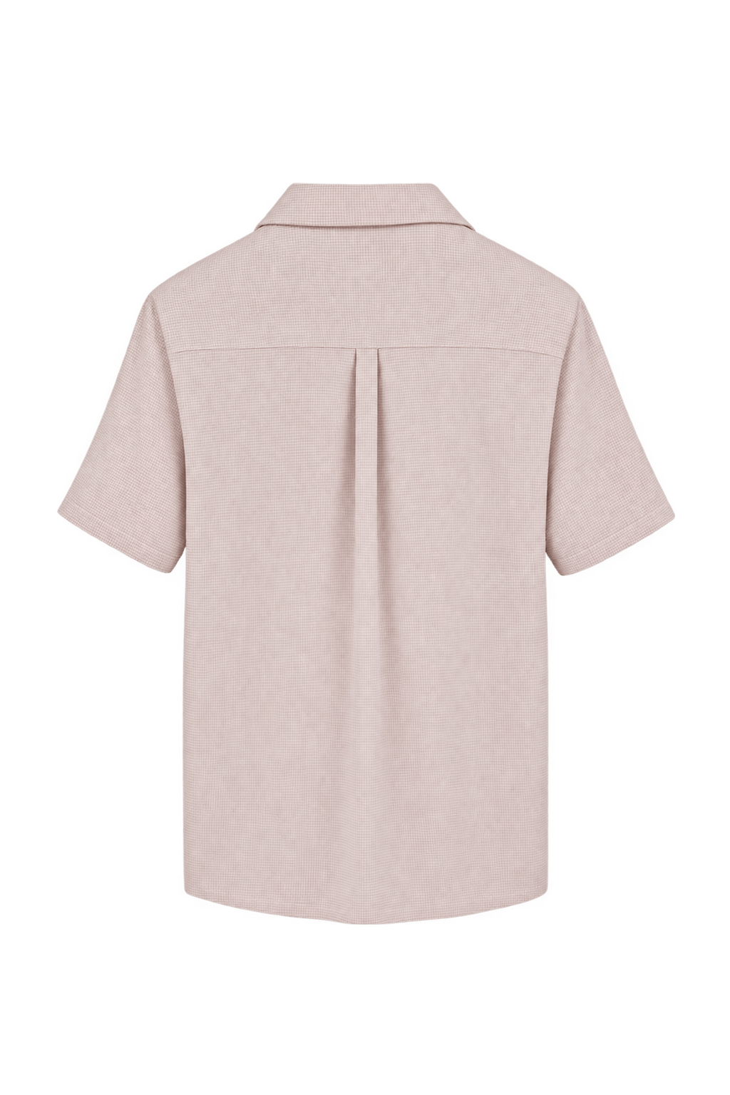 1960s Pale Blush Pink Woven Fabric Camp Collar Shirt - Back View