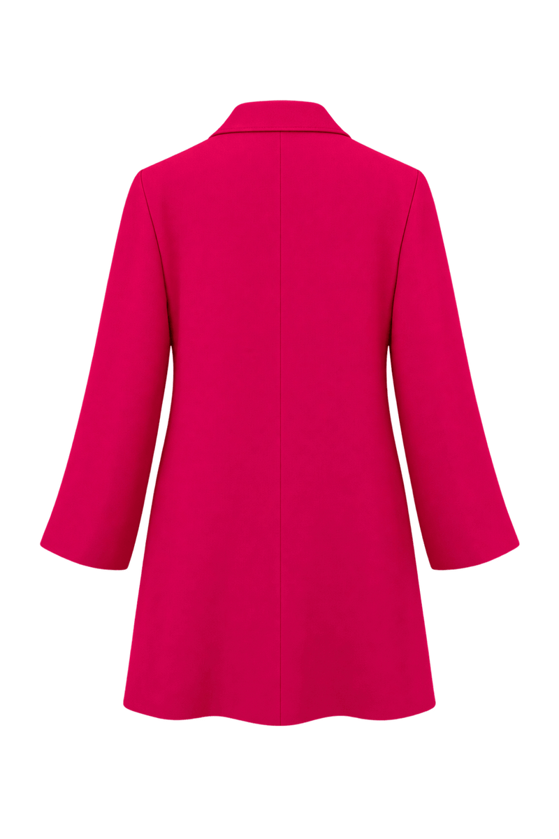 1980s Vivid Fuchsia Pink Woven Cardigan - Back View