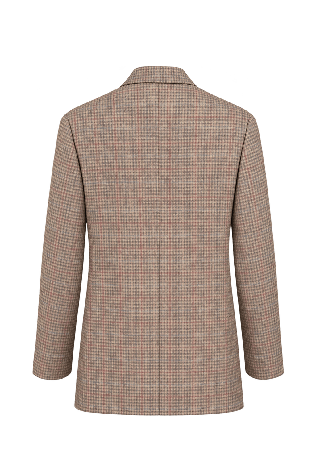 1980s Light Beige Woven Blazer - Back View