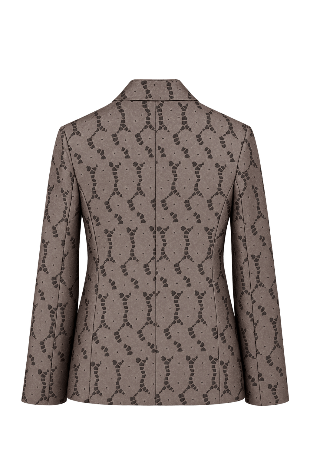 1990s Bronze Brown Woven Jacquard Jacket - Back View