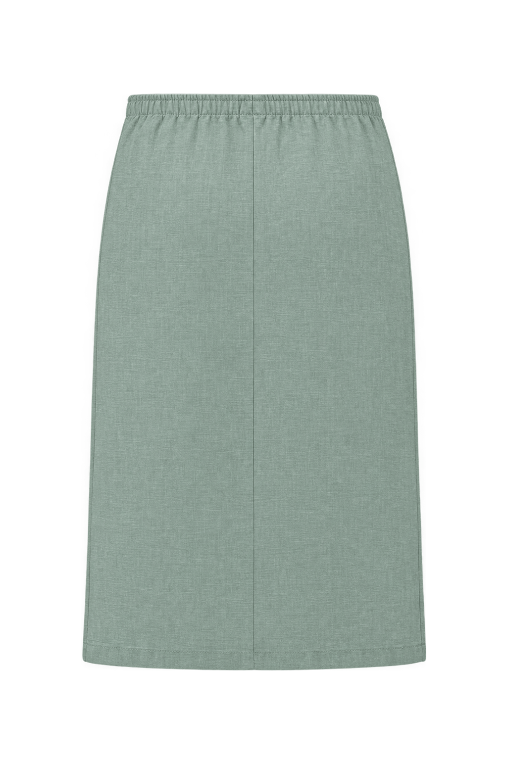 1960s Pale Sage Green Woven Fabric Skirt - Back View