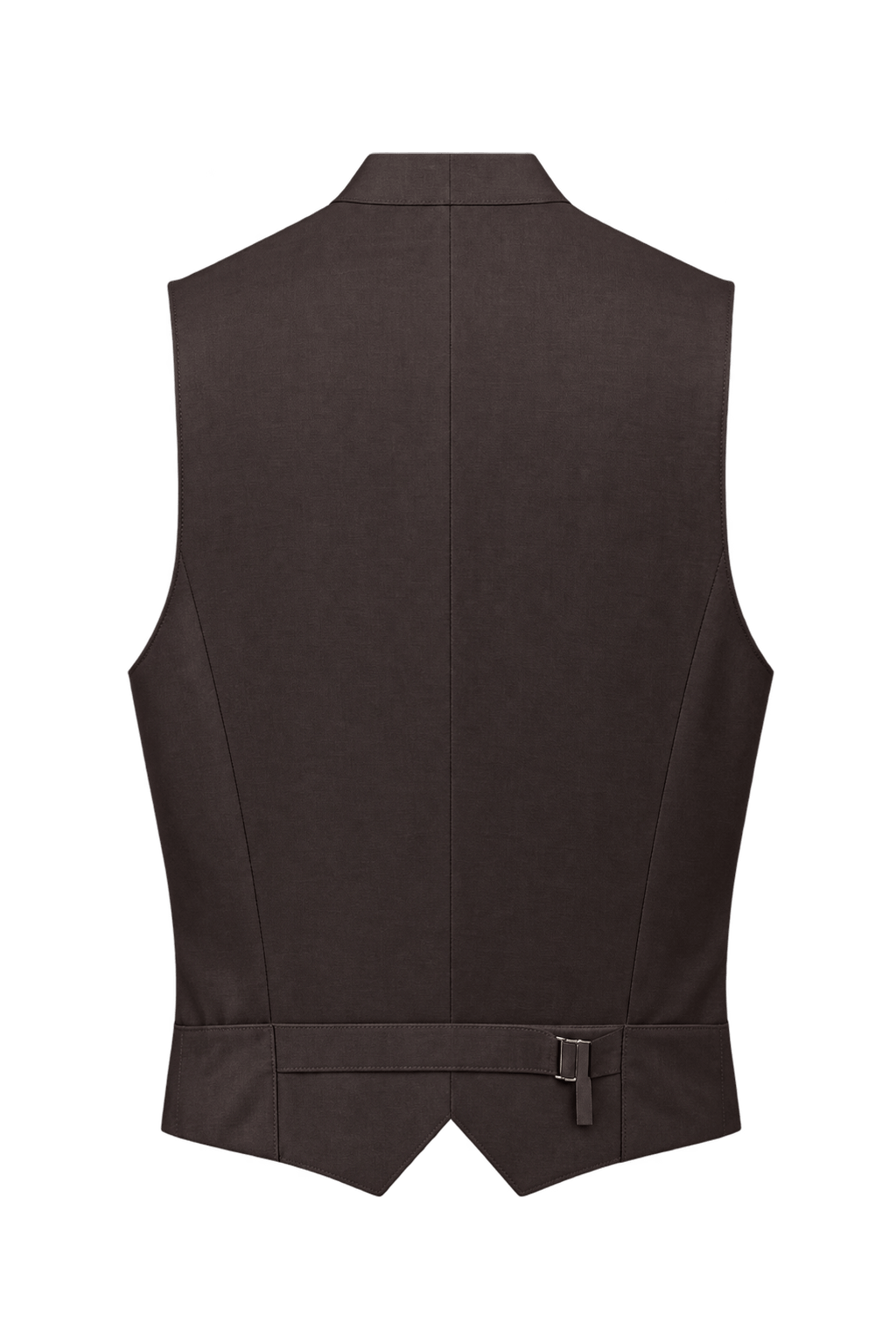 1970s Dark Chocolate Brown Woven Vest - Back View