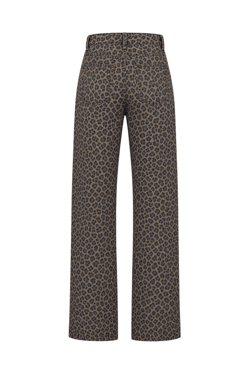 1990s Taupe Brown Denim Jeans - Back View