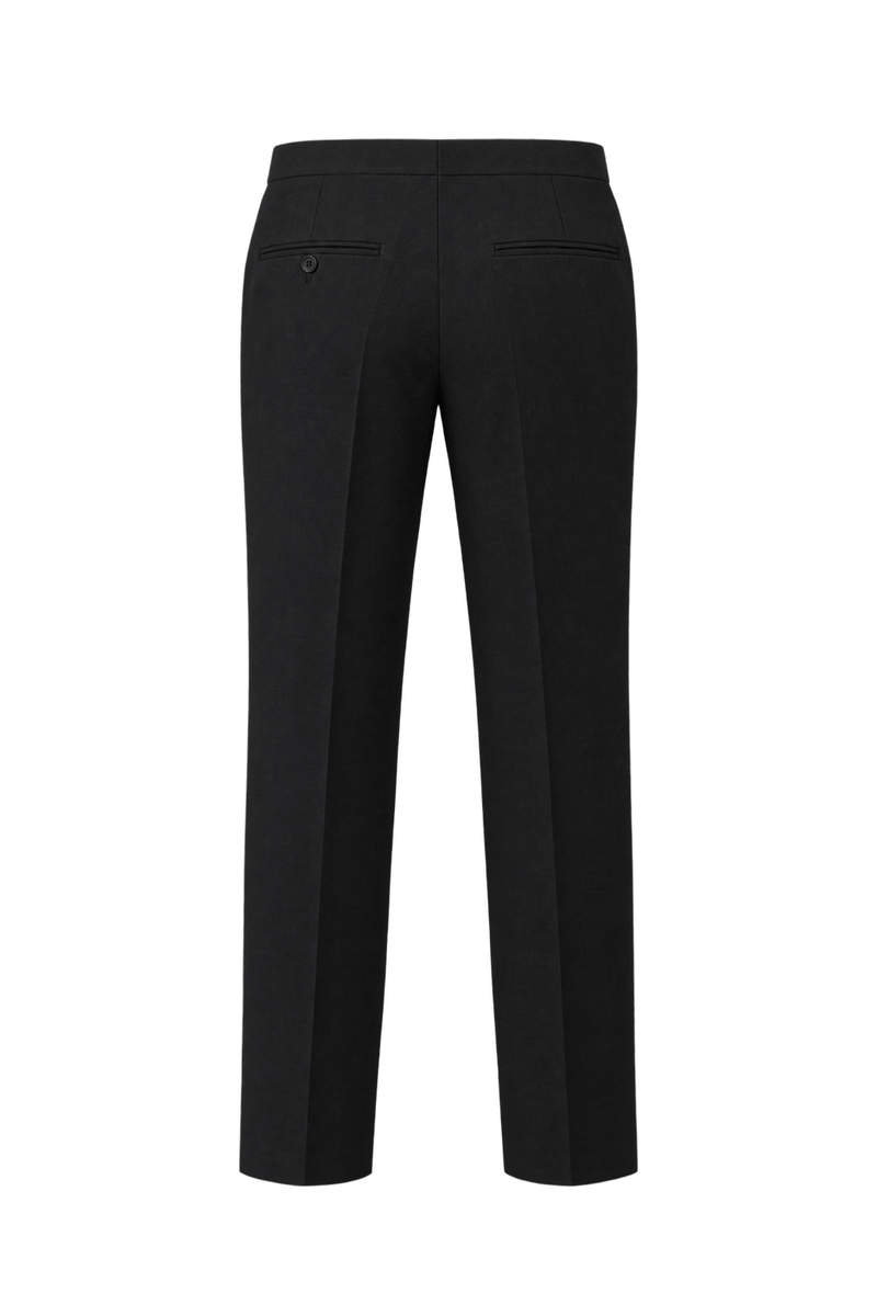 1980s Black Woven Trousers - Back View