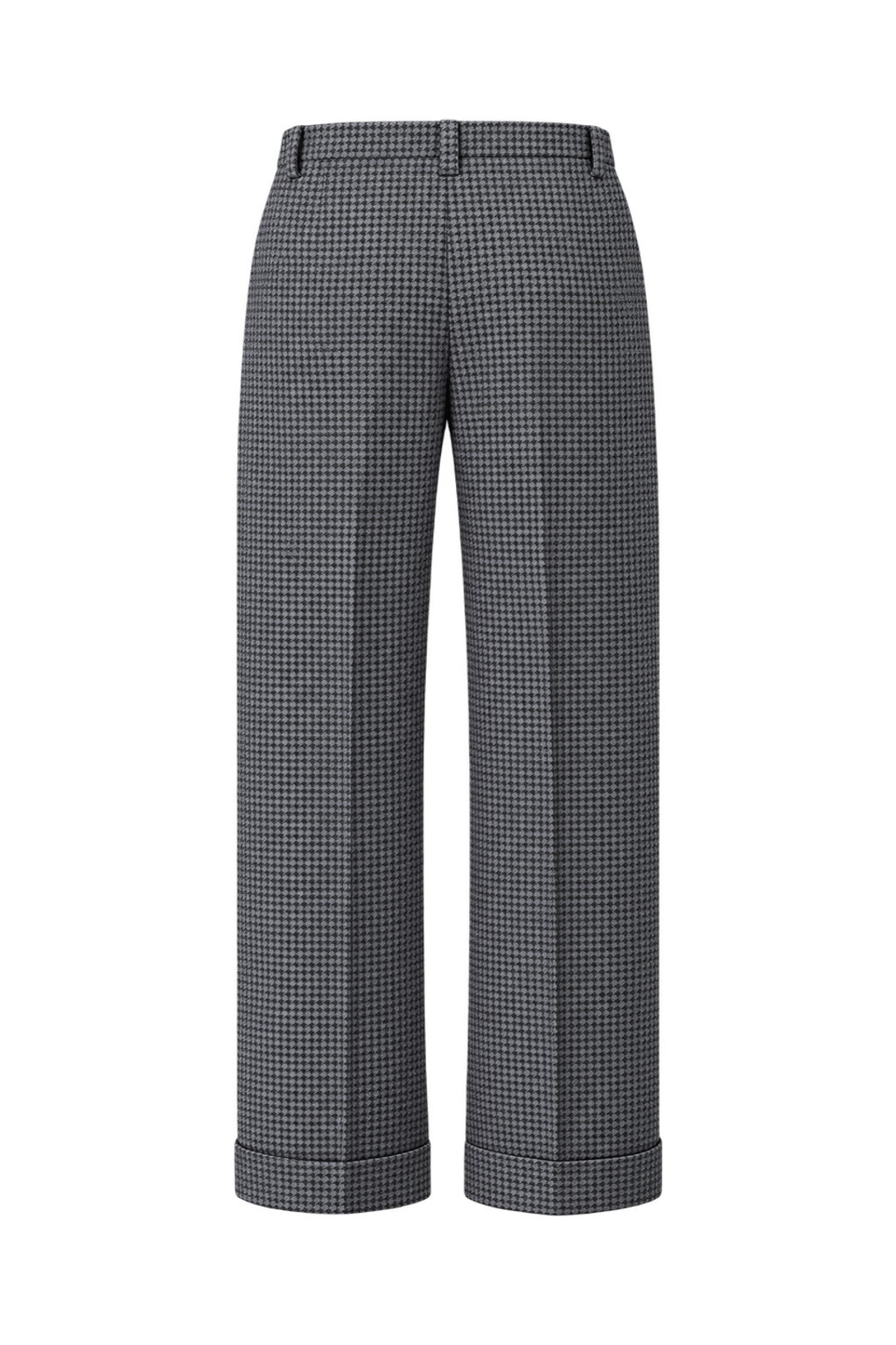 1980s Charcoal Grey Woven Suiting Trousers - Back View