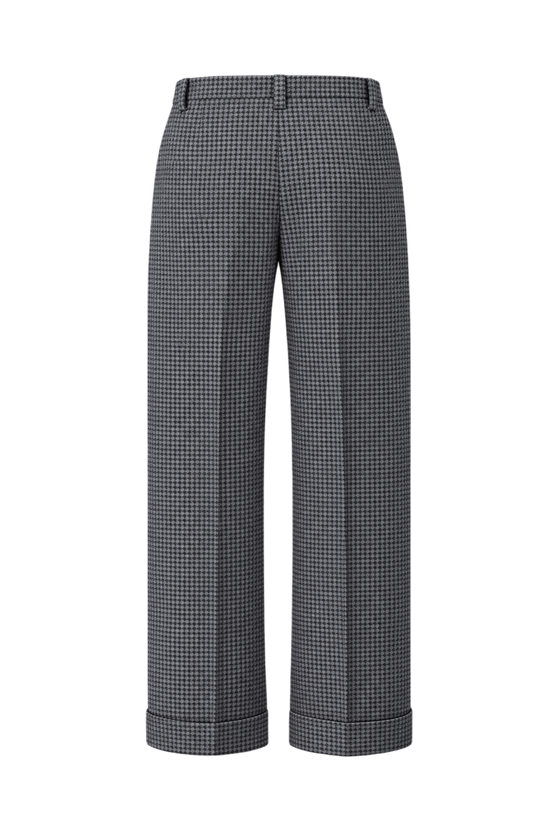 1980s Charcoal Grey Woven Suiting Trousers - Back View