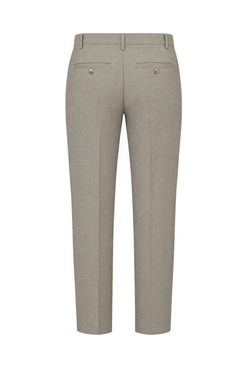 1990s Light Taupe Beige Woven Trousers - Back View