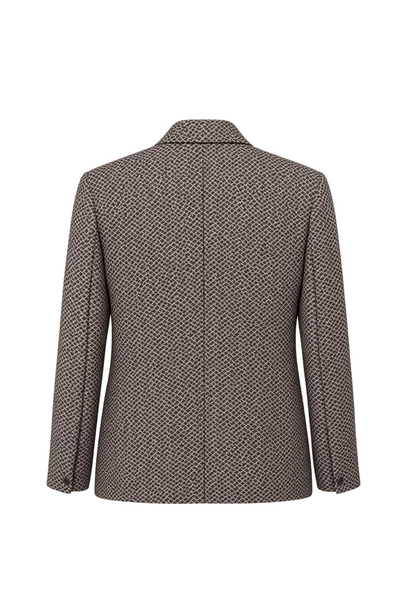 1980s Dark Brown Woven Fabric Jacket - Back View