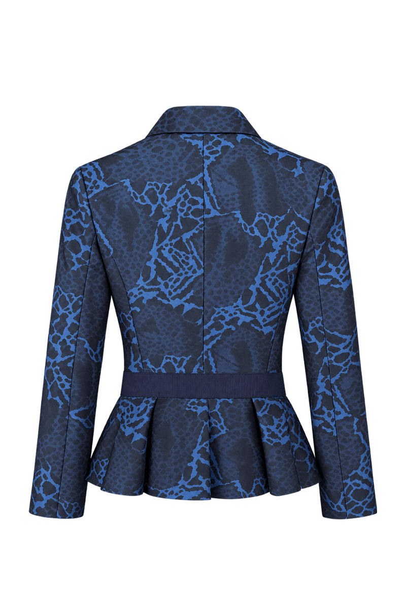 1990s Dark Navy Blue Woven Jacket - Back View