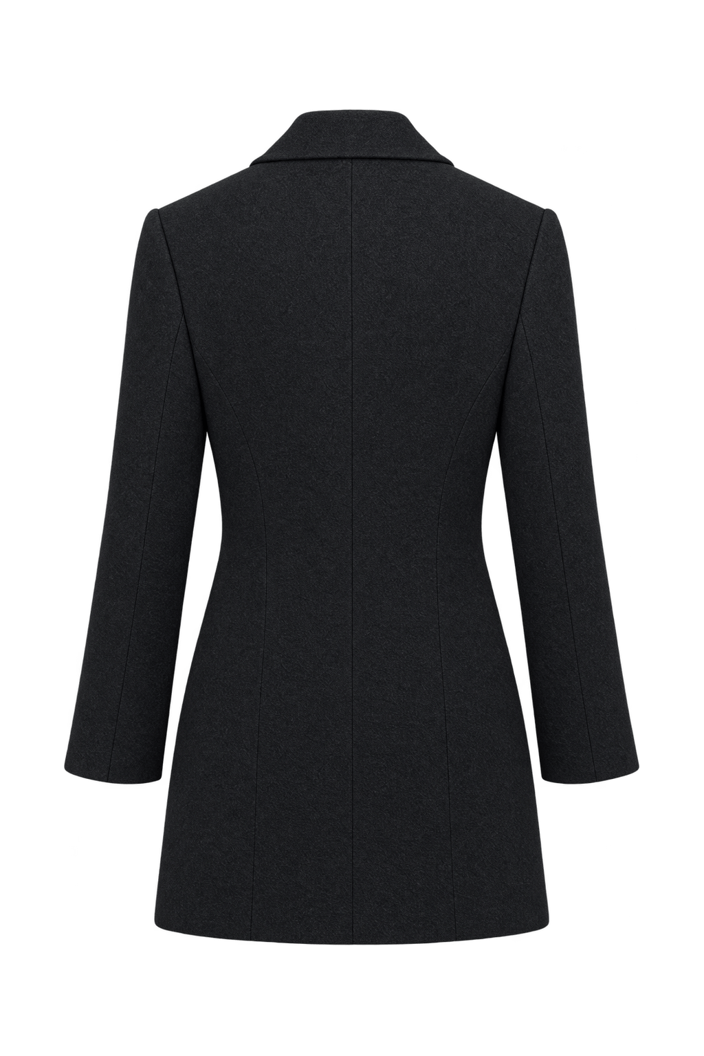 1980s Black Wool Blazer - Back View