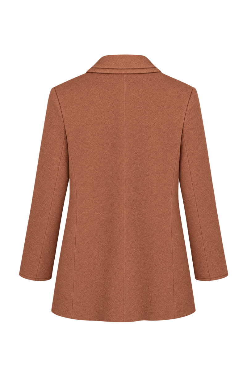1980s Warm Camel Brown Brushed Woven Blazer - Back View