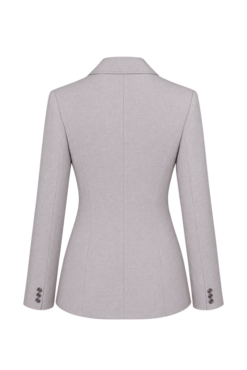 1980s Pale Lilac Woven Blazer - Back View