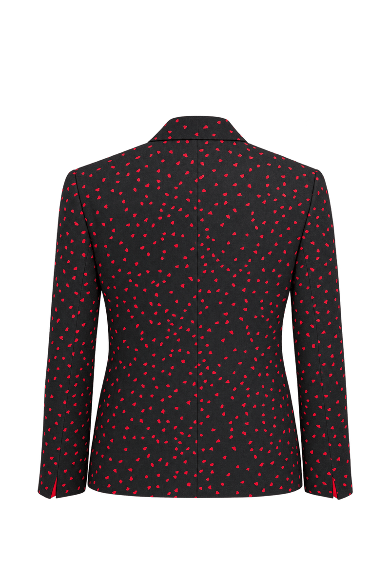1980s Black Woven Fabric Jacket - Back View