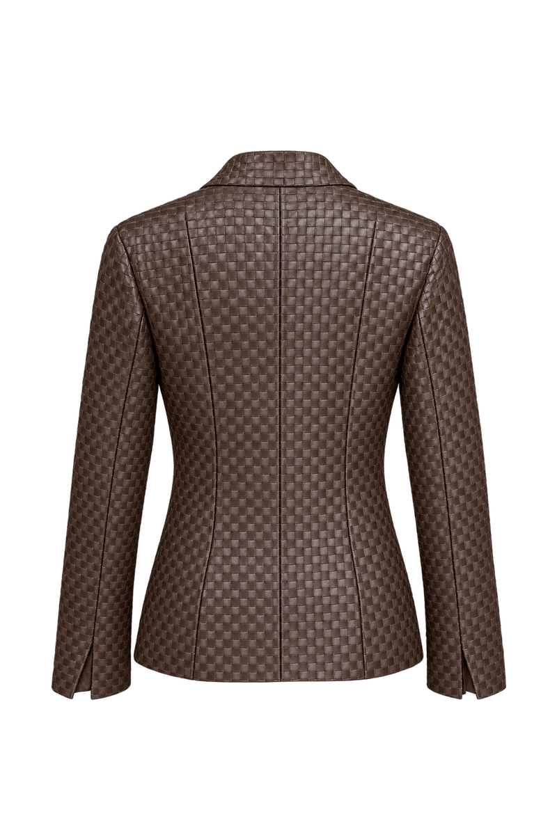 1980s Dark Chocolate Brown Leather Jacket - Back View