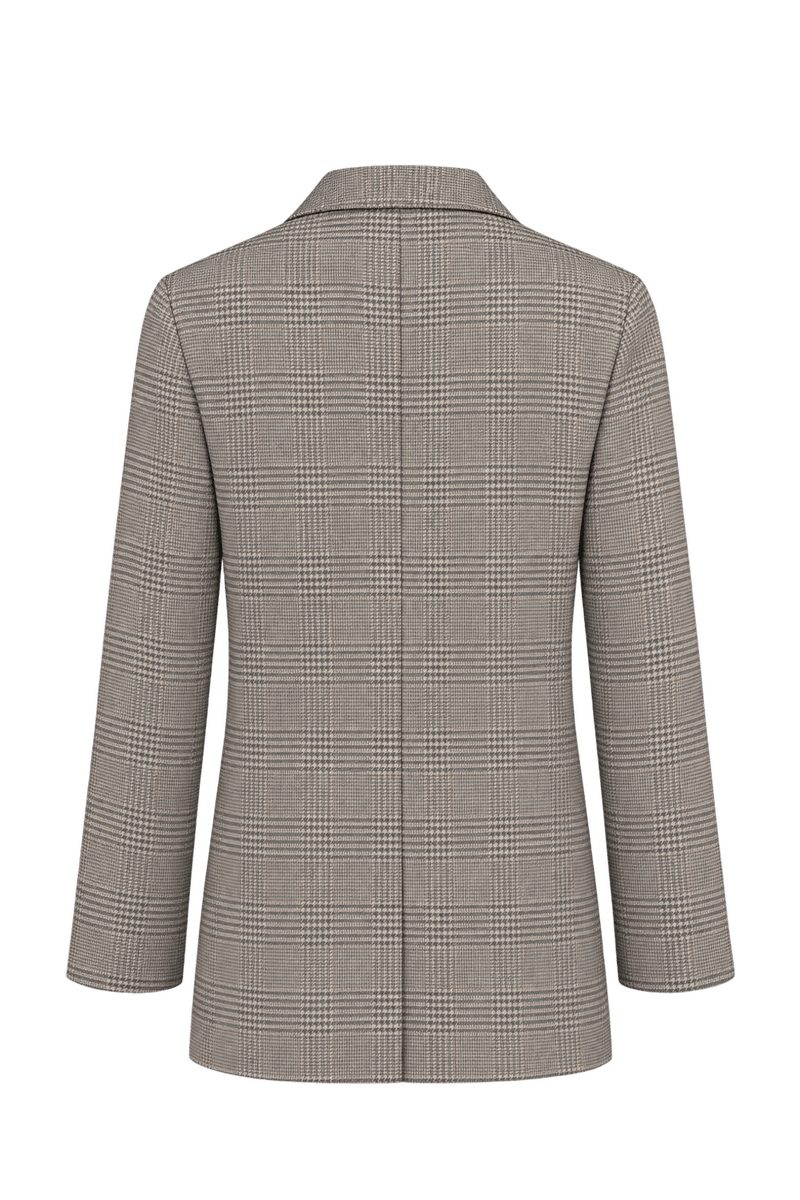 1980s Grey-Beige Woven Blazer - Back View