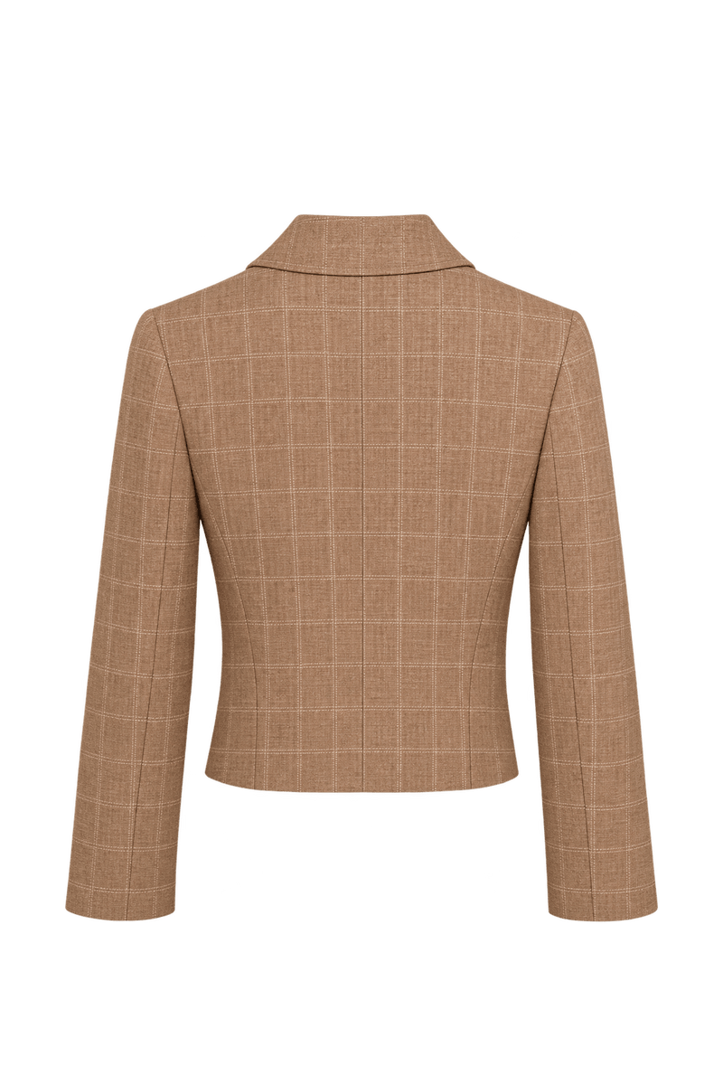 1990s Peach-Tan Woven Jacket - Back View