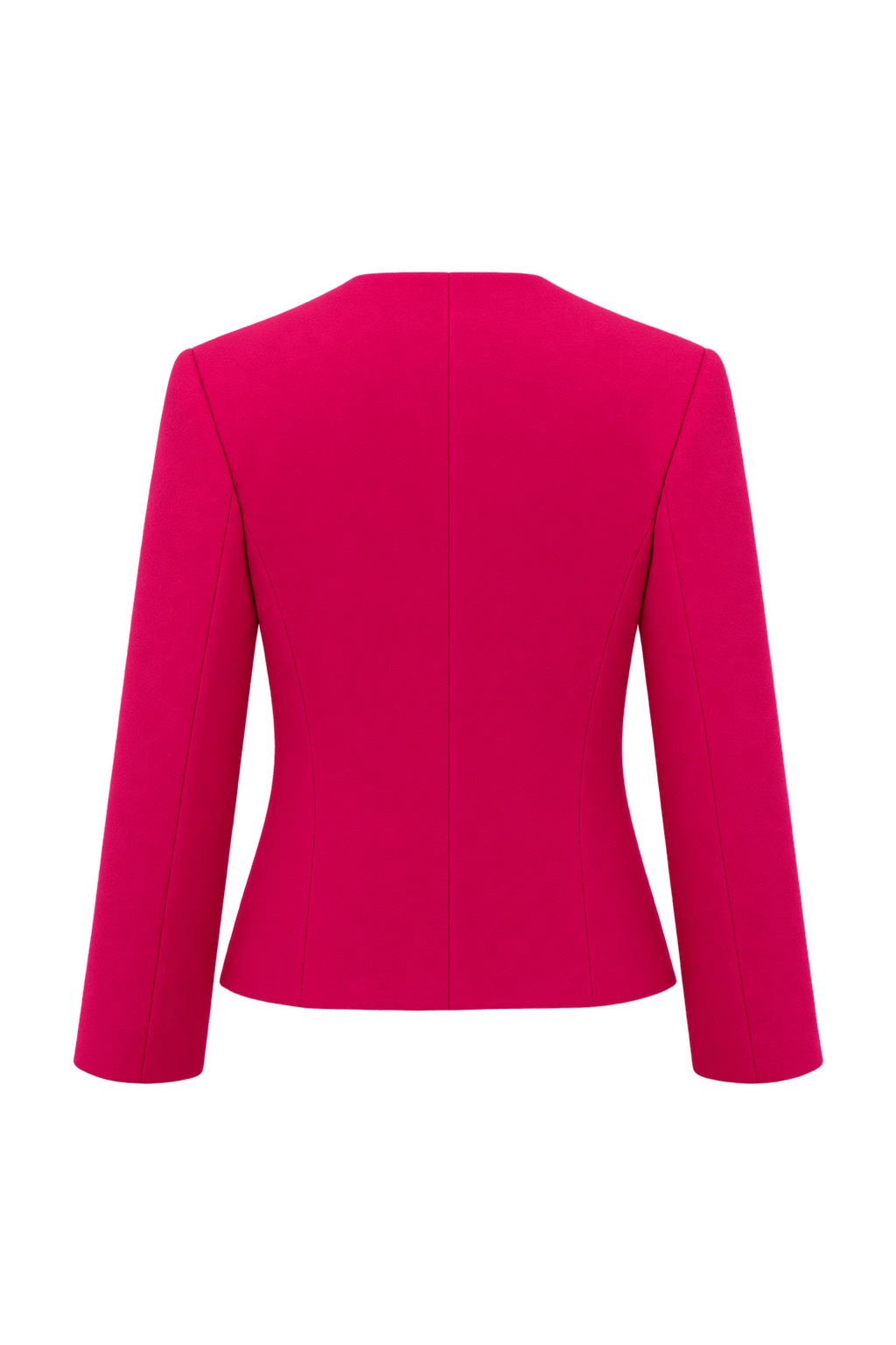 1980s Vivid Fuchsia Pink Wool Jacket - Back View