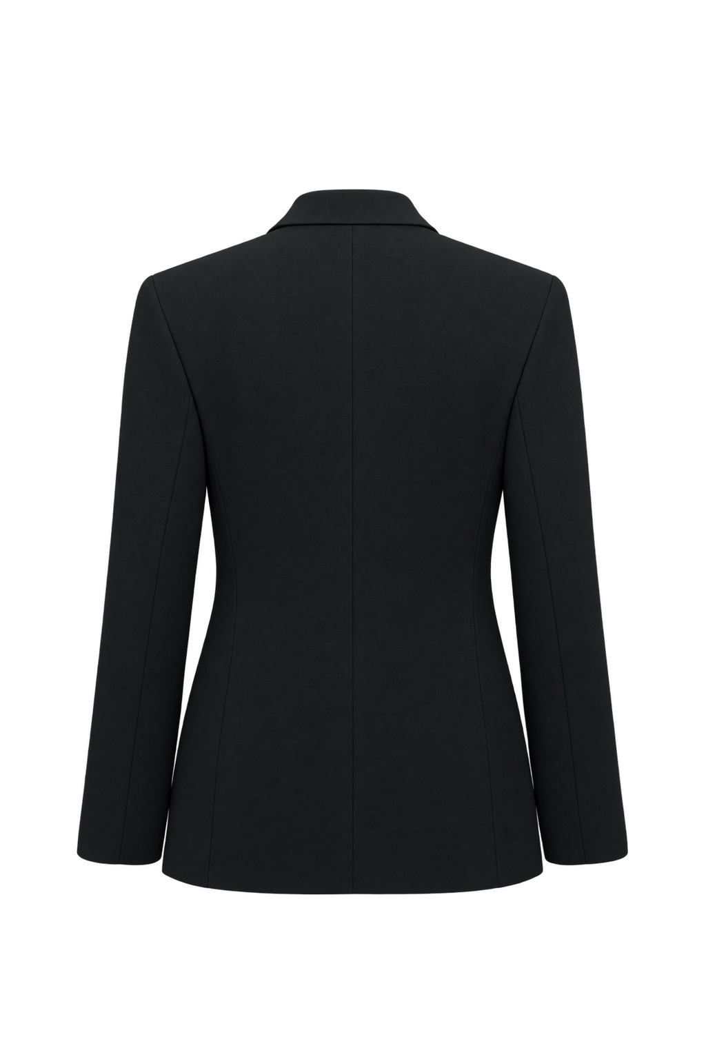 1980s Black Woven Suiting Blazer - Back View