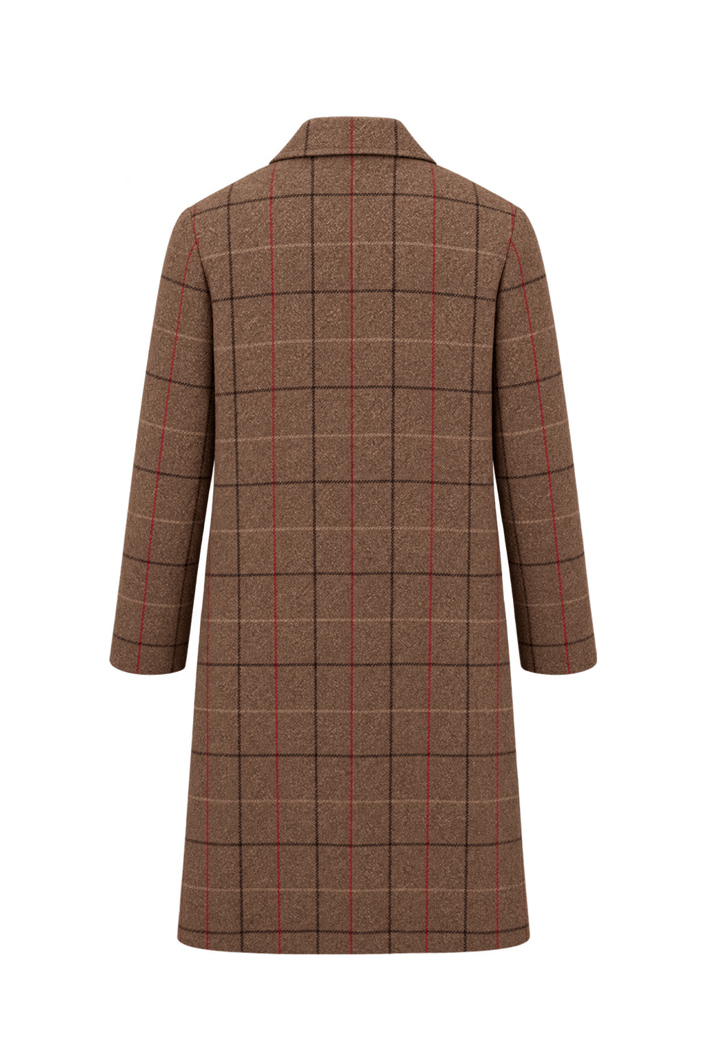 1970s Heathered Brown Wool Coat - Back View