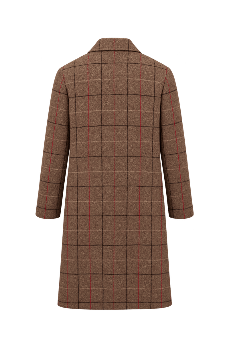 1970s Heathered Brown Wool Coat - Back View