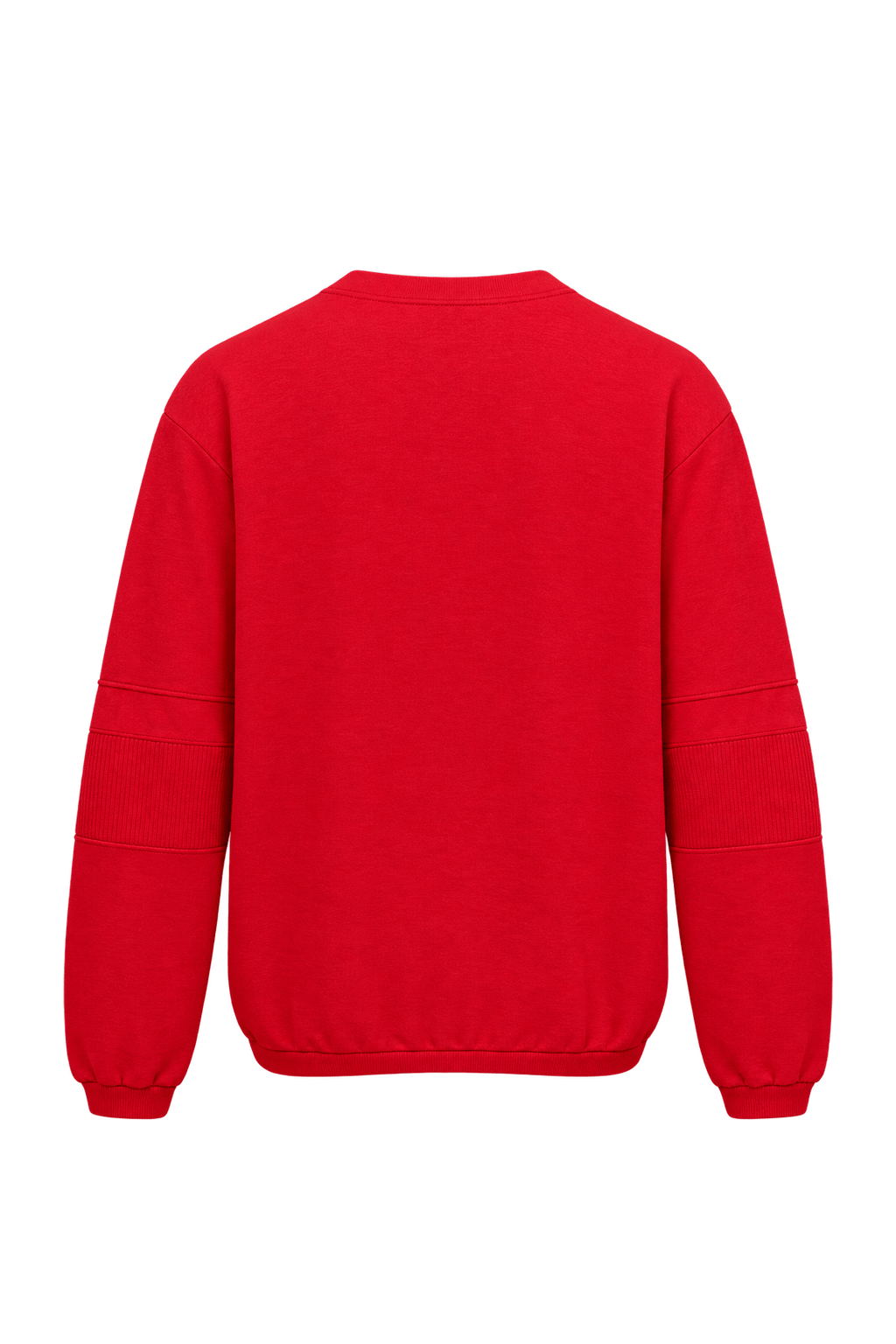 1980s Bright Red Cotton-Blend Knit Henley - Back View