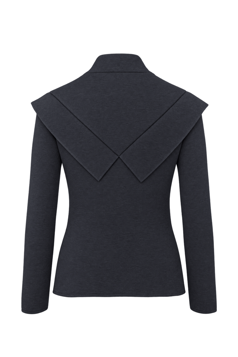 1990s Black Unverified Knit Shirt - Back View