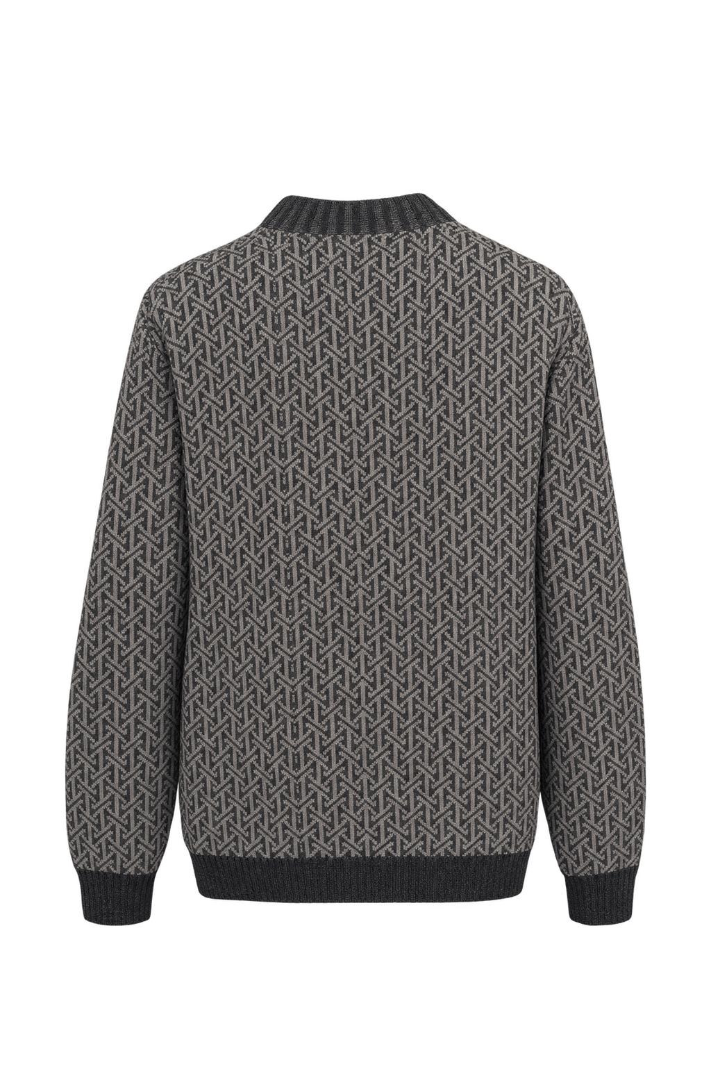1980s Charcoal Gray Knit Sweater - Back View