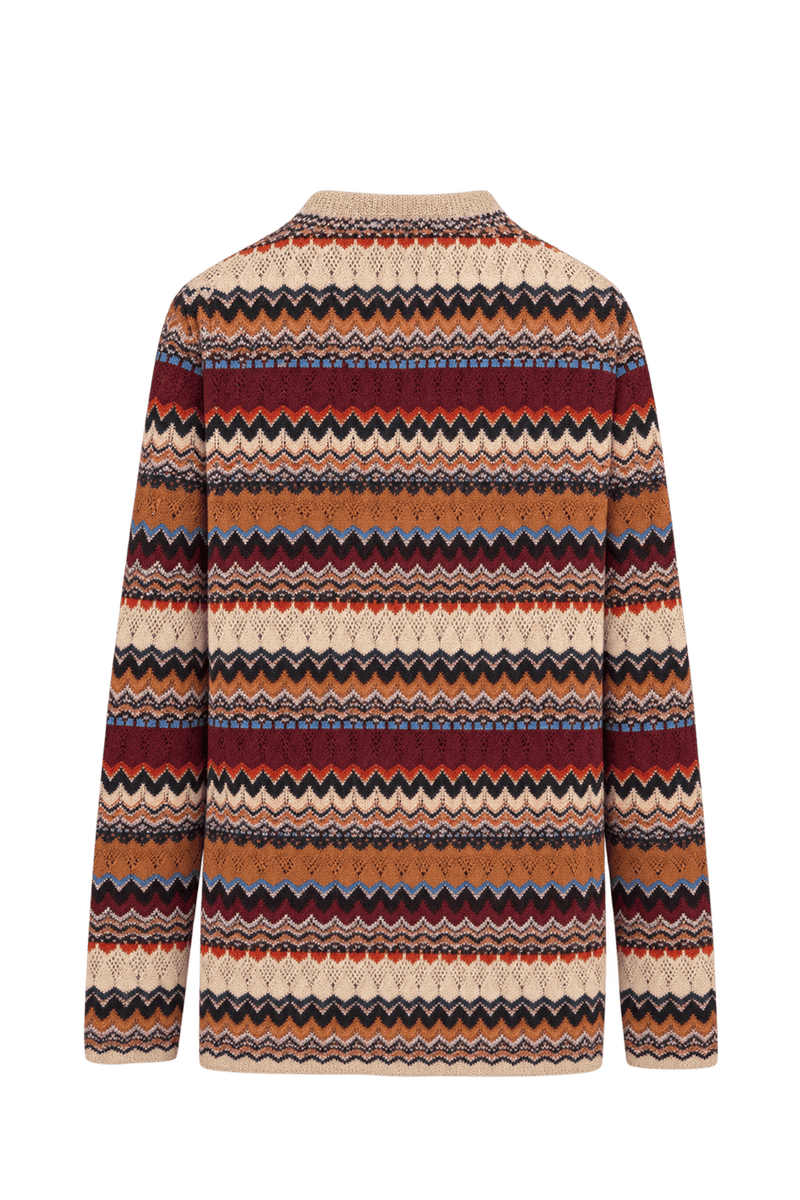 1980s Cream Knit Cardigan - Back View
