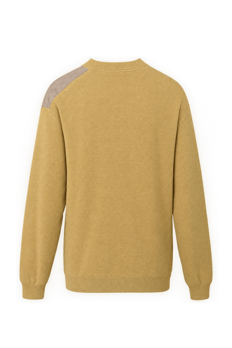 1980s Mustard Yellow Knit Cardigan - Back View