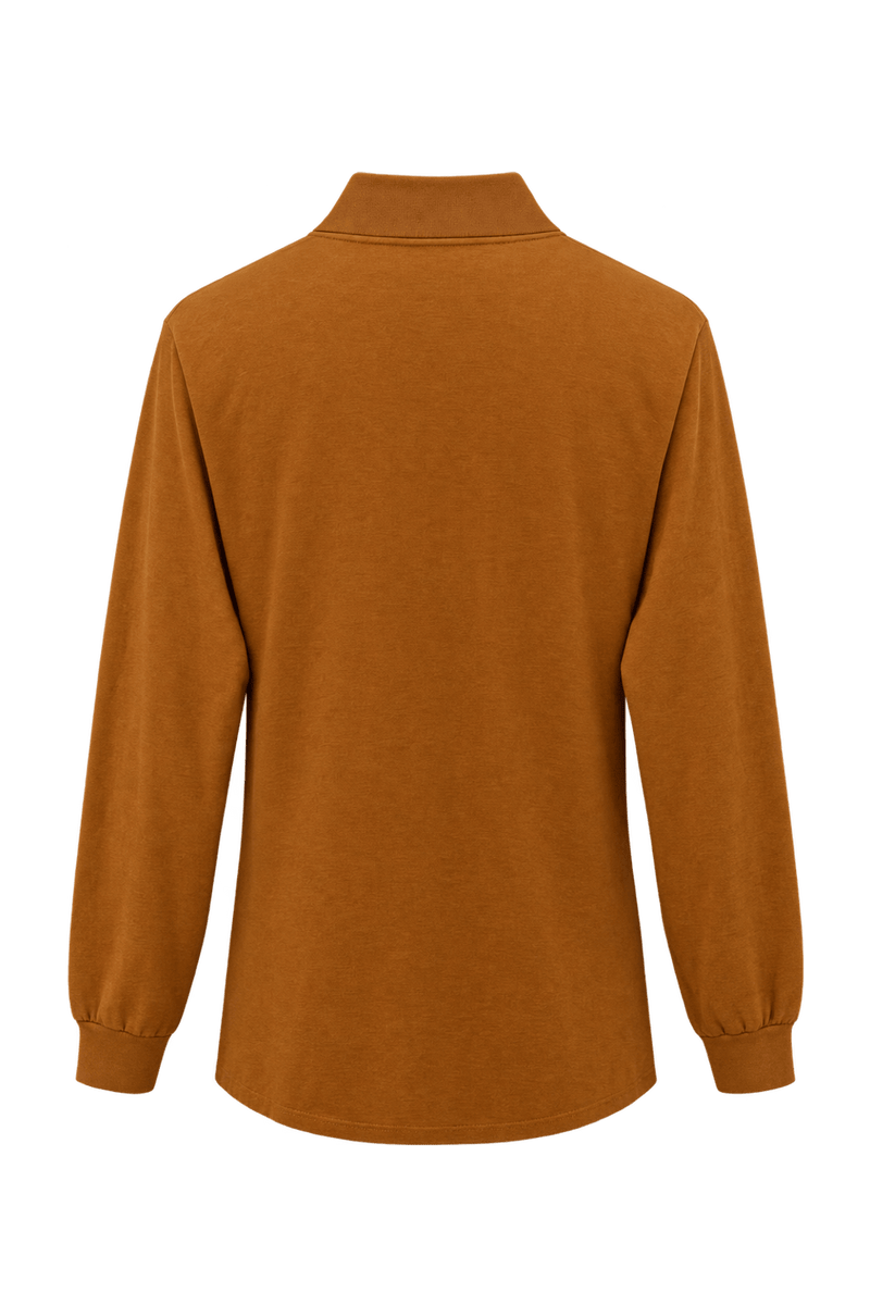 1980s Warm Rust Orange Knit Shirt - Back View