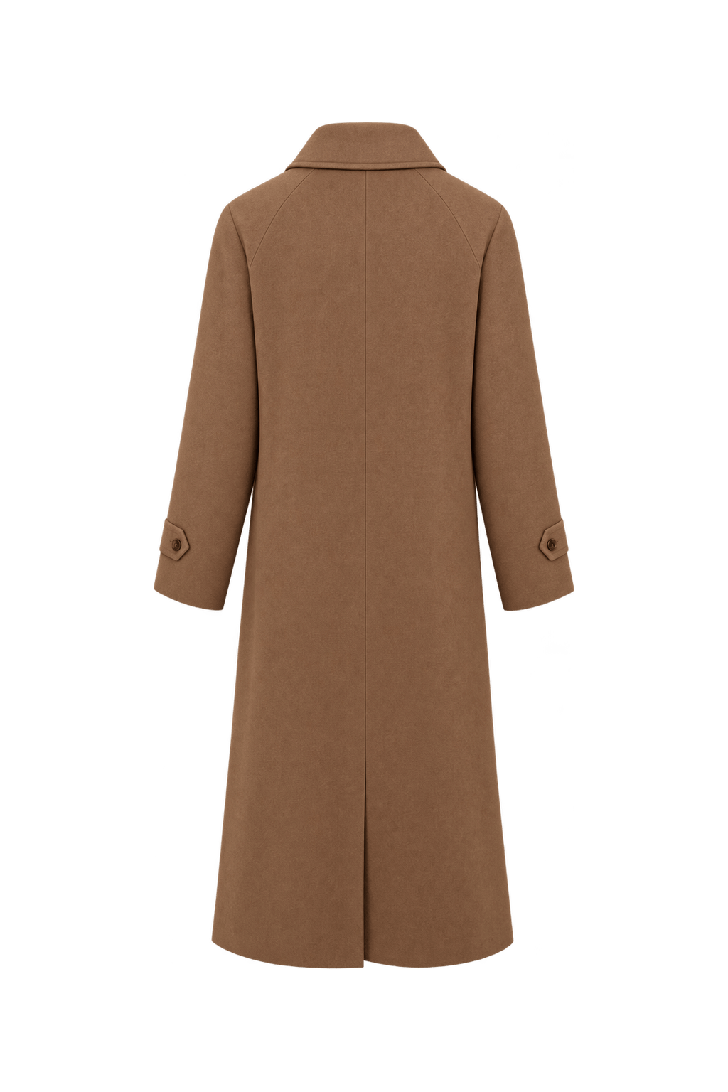 1980s Camel Brown Wool-Blend Coat - Back View