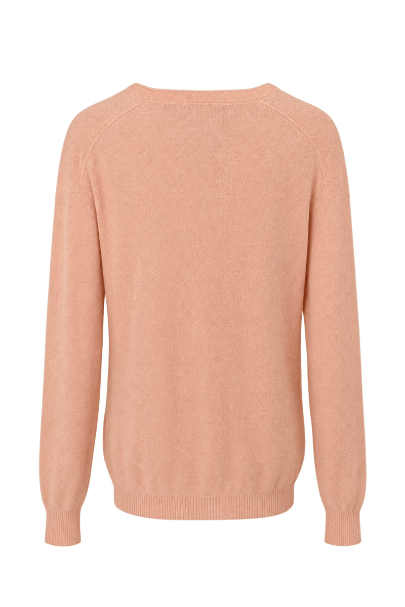 1980s Soft Peach Knit Cardigan - Back View