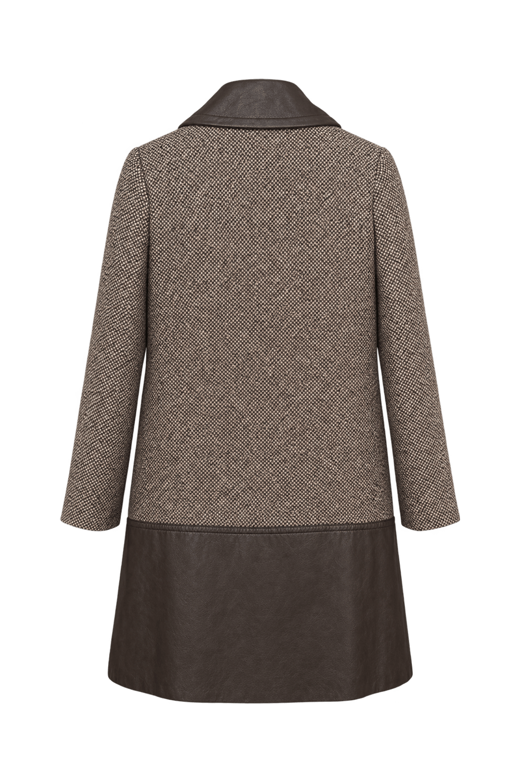 1960s Dark Chocolate Brown Tweed Coat - Back View