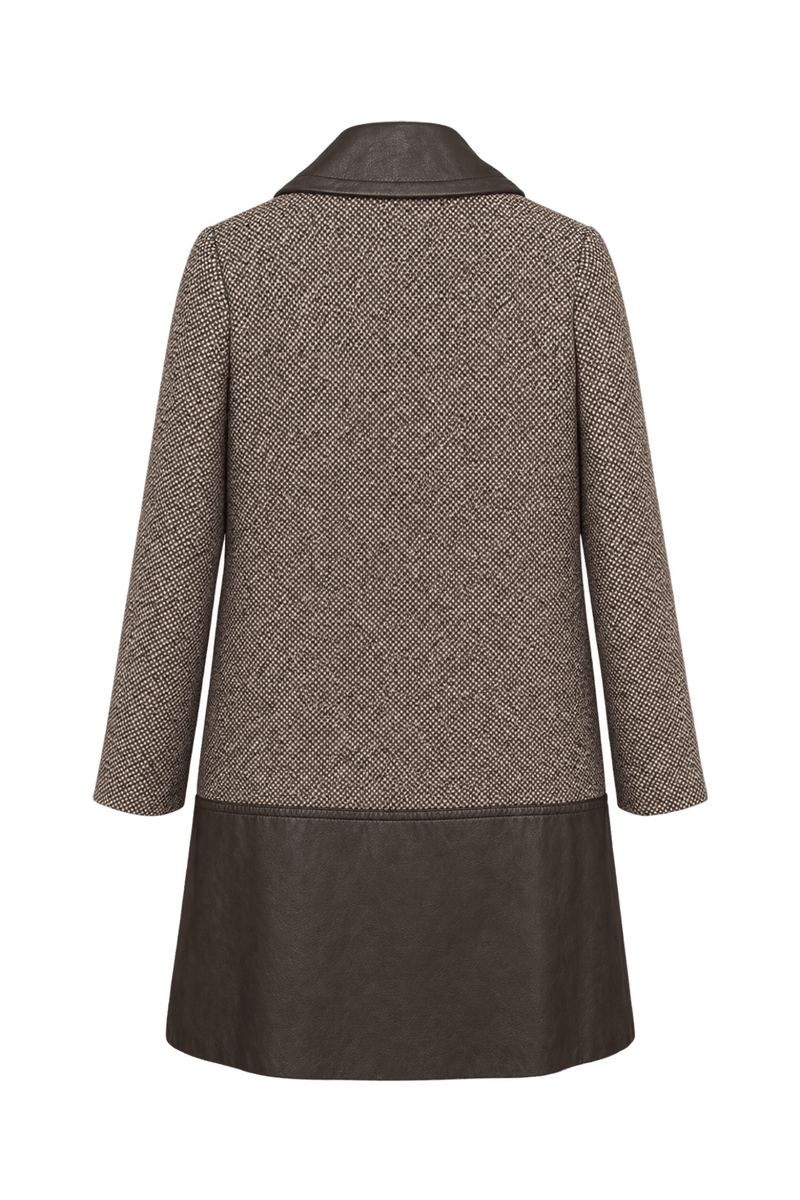 1960s Dark Chocolate Brown Tweed Coat - Back View