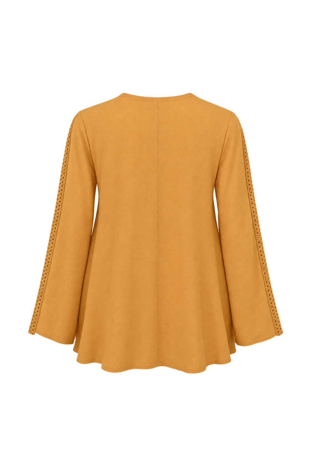1970s Muted Peach Orange Lightweight Blouse - Back View
