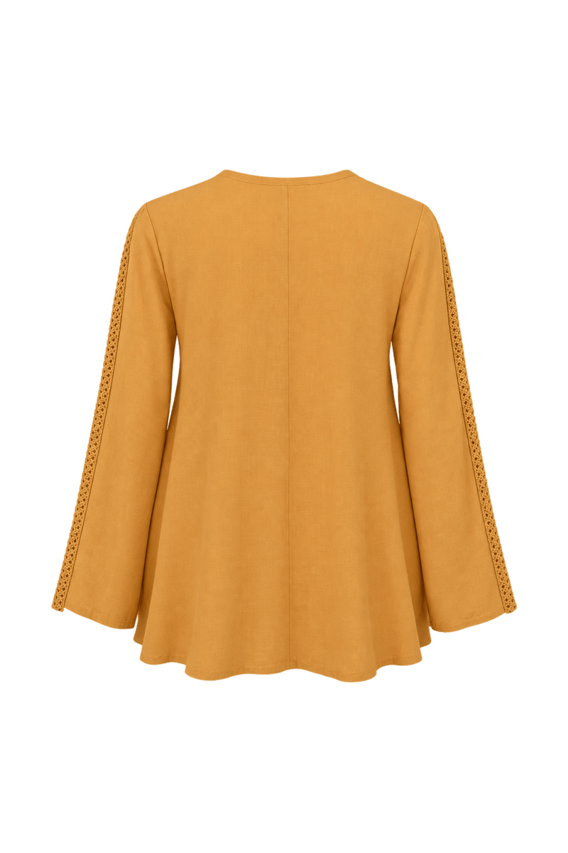 1970s Muted Peach Orange Lightweight Blouse - Back View