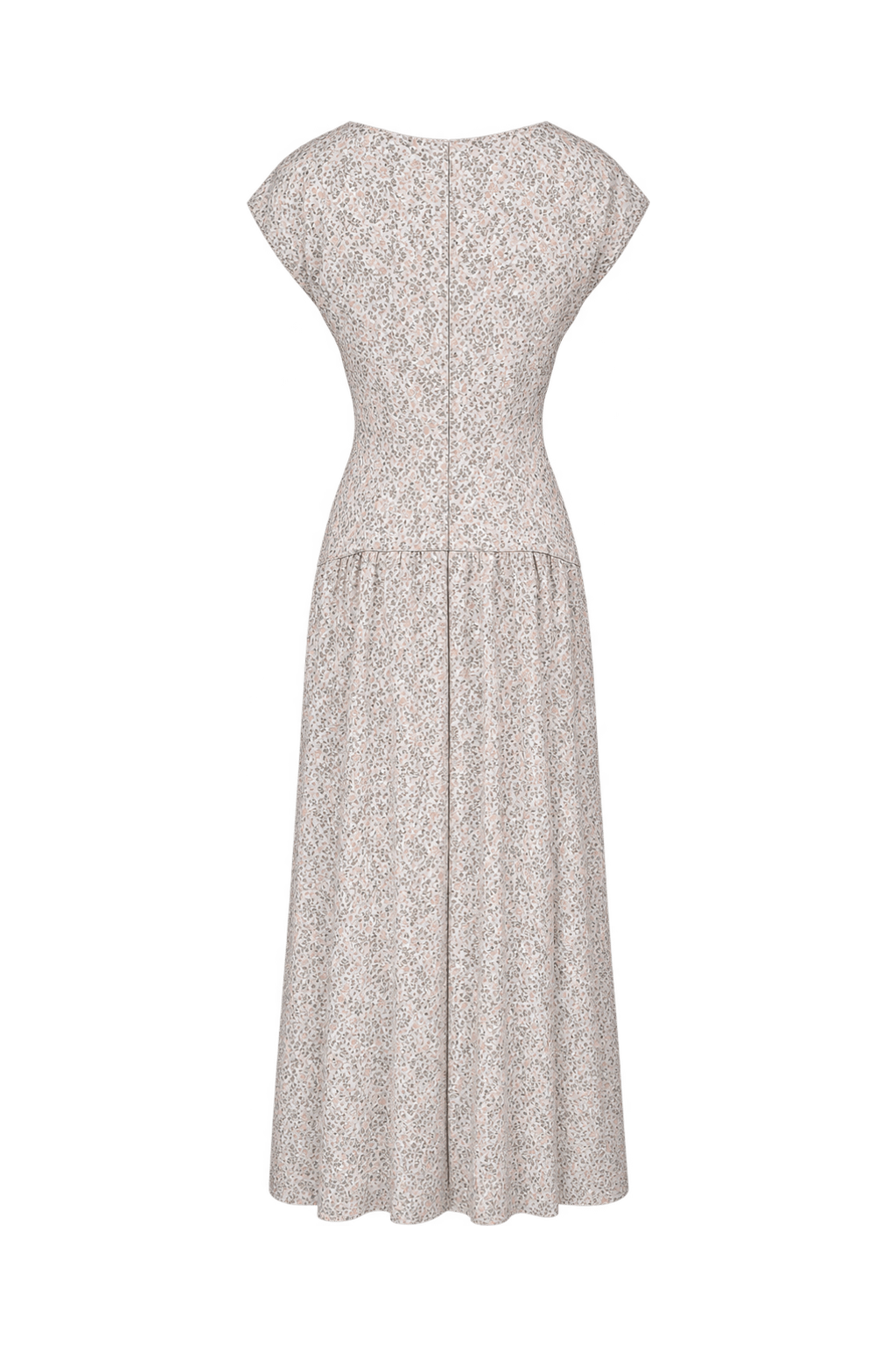 1950s Cream Brocade Dress - Back View