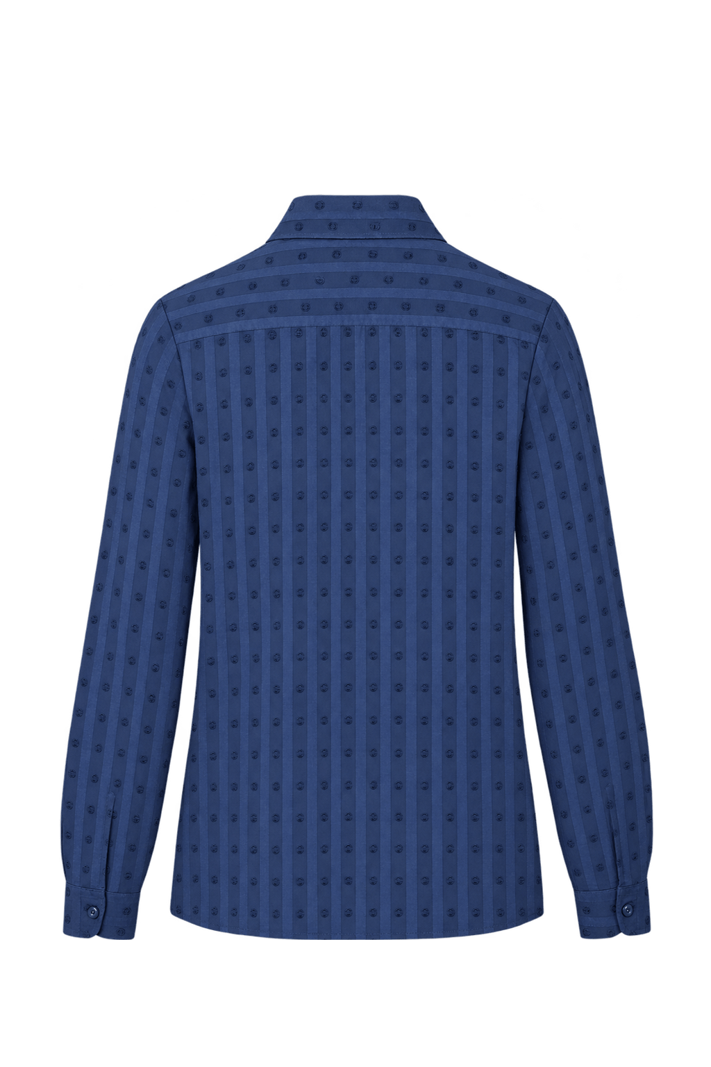 1970s Navy Blue Sheer Blouse - Back View