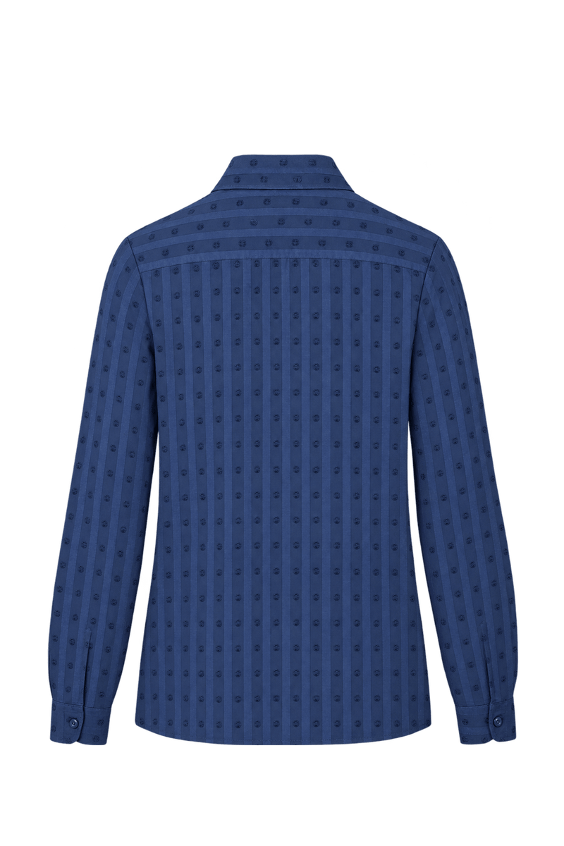 1970s Navy Blue Sheer Blouse - Back View